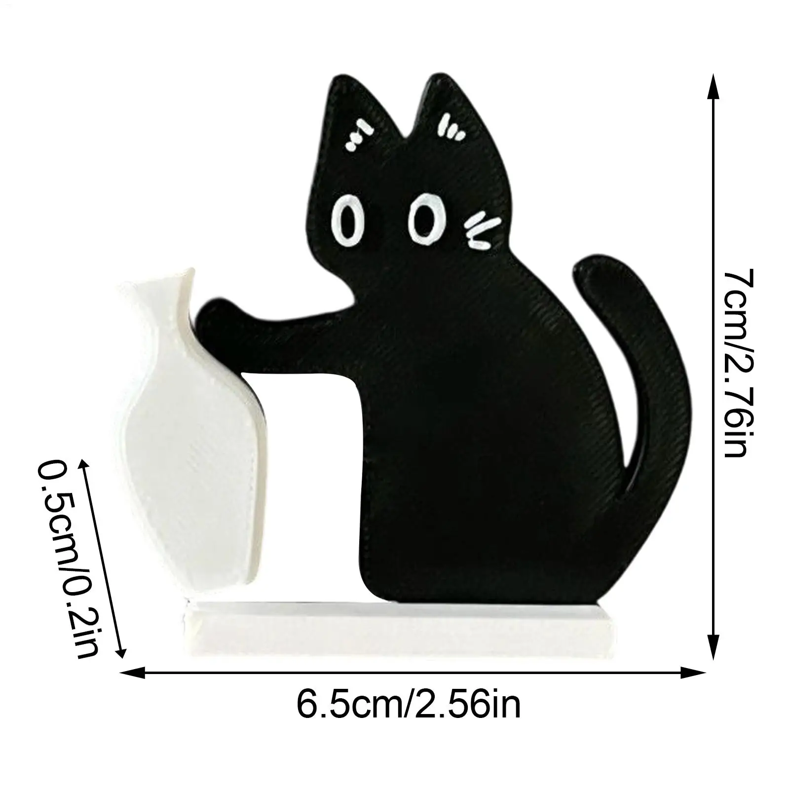 Schwarze Katzen-Vase als Gedenkbox – Whisker-Erinnerungsstück mit Kühlschrankmagnet, PushDesign-Dekoration für Katzenliebhaber, Trostgeschenk bei Tierverlust – Detail 9