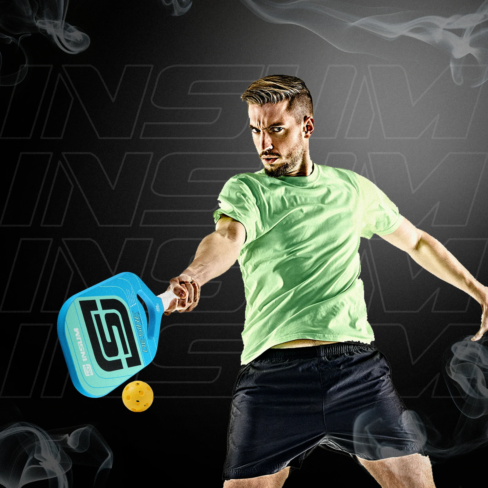 INSUM-Pickleball Paddle, 3K Carbon Fiber Surface, Edgeless, Thicker PP-Core Lightweight Padel