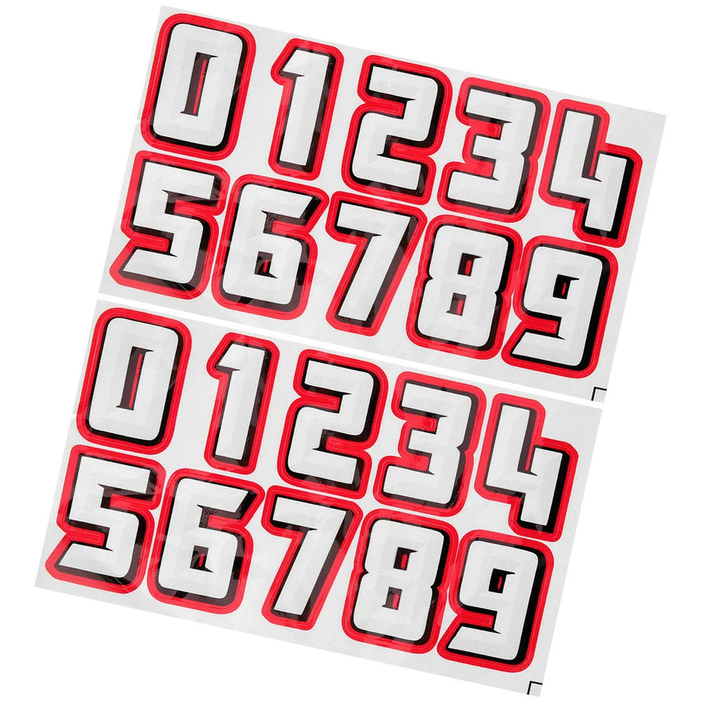 

2 Sets Number Sticker Hockey Sports Helmets Decals Baseball Applique Stickers Numbered Reflective Film