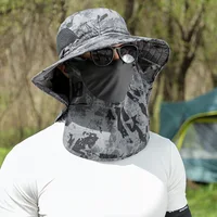 60-65cm Big Head Unisex Men  Women Fisherman Hat Fat Man Big Number Neck Protector Face Shading Sunscreen Hat Leisure Travel Hat 1