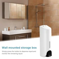 350ML Shower and Lotion Dispenser Waterproof Shampoo Shower Gel Container Wall Mount with Clear Window for Home Hotel Restaurant 2