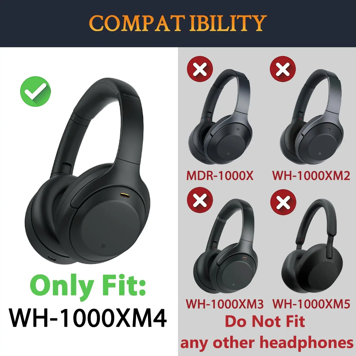 Removeable Headband For Sony WH-1000XM4 Headphones Headbeam Replacement New Design Head band