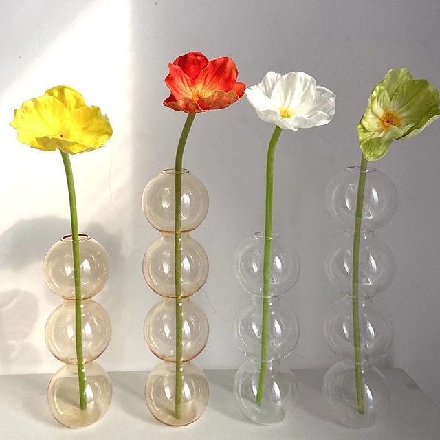 Vaso di fiori in vetro trasparente vaso piccolo pianta idroponica terrario  di fiori tavolo da camera di lusso decorazioni per la casa decorazione di  nozze - AliExpress