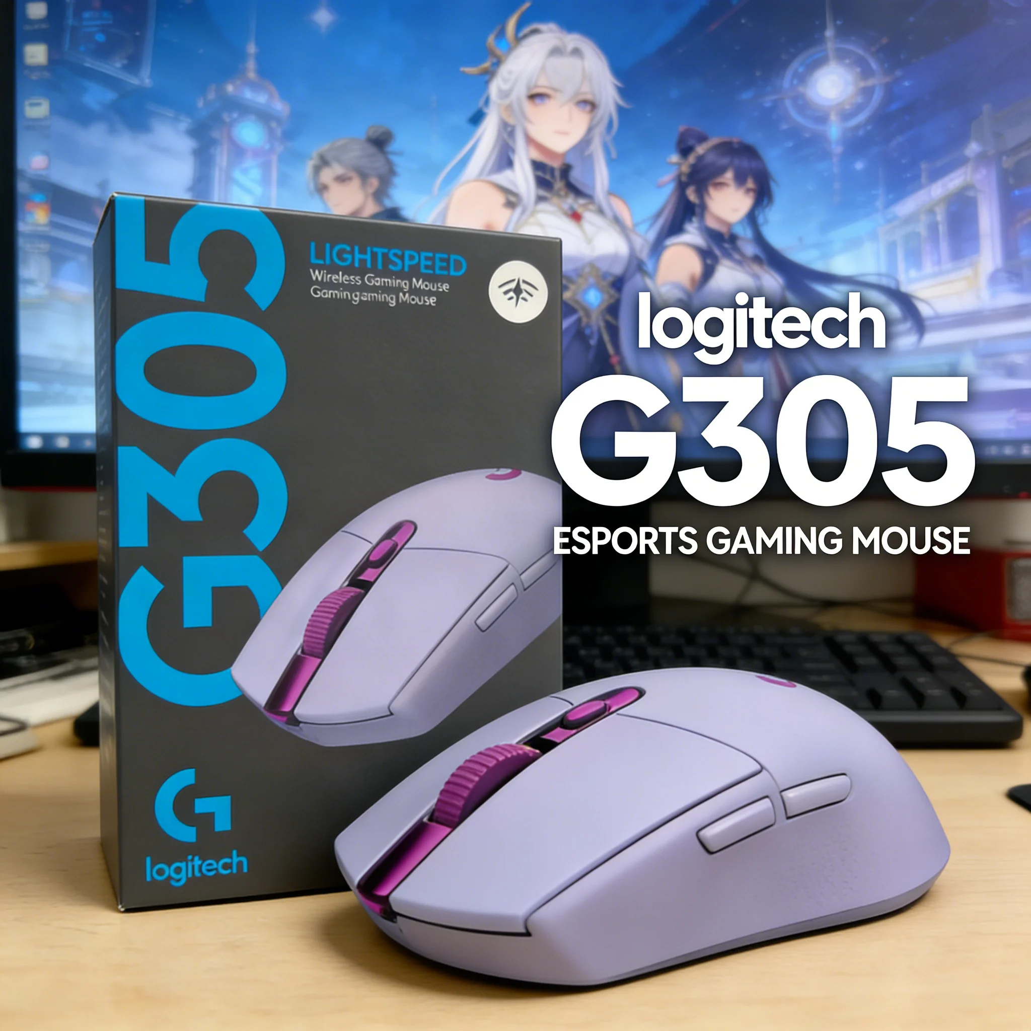 G305 대신 울트라 라이트 무선 게이밍 마우스 70g 16000 DPI RGB 경량..