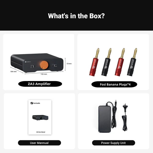 Fosi Audio ZA3 ステレオパワーアンプ TPA3255 クラス D HiFi