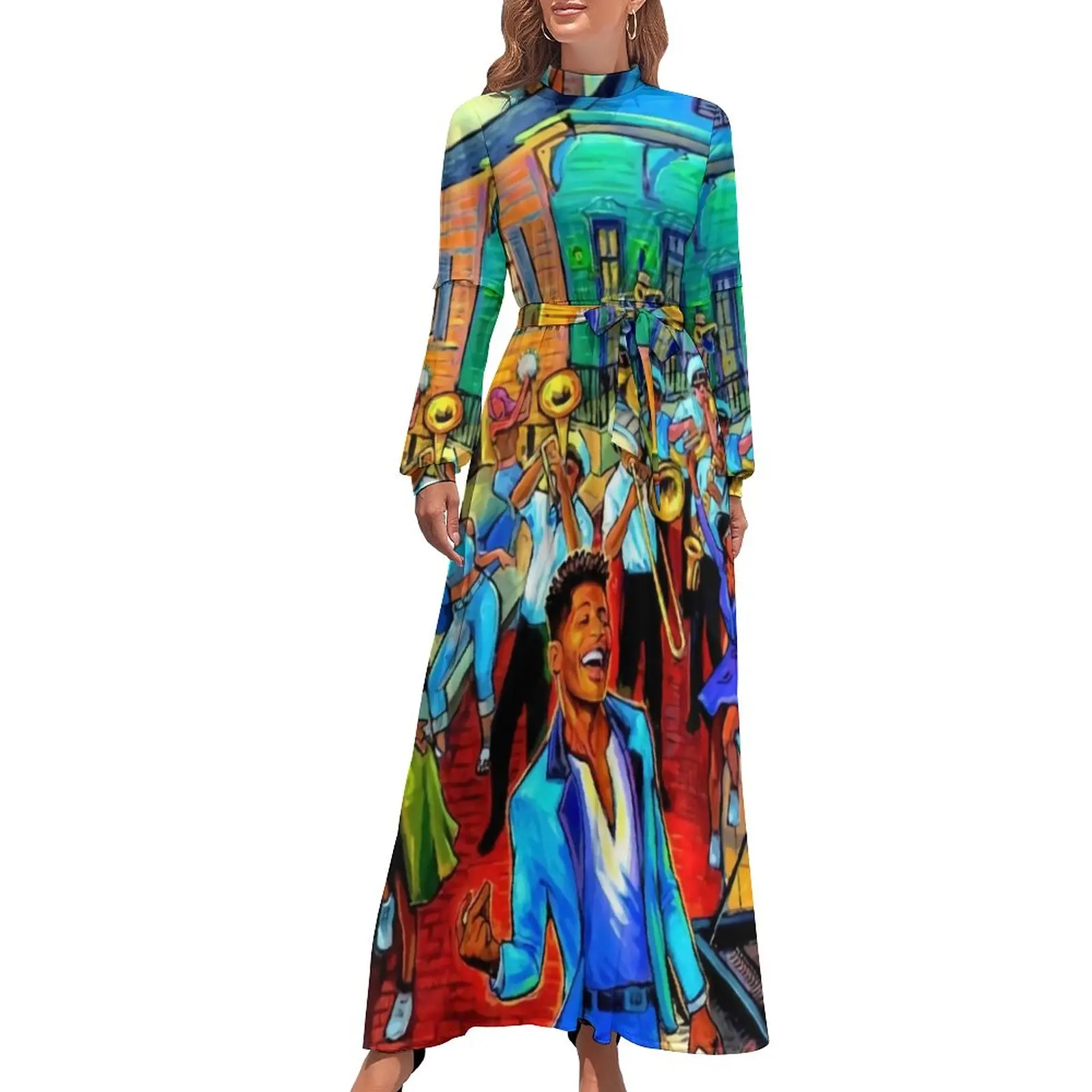 

Funny Jazz Festivals Dress Jazz 2022 Fest Modern Maxi Dress Streetwear Boho Beach Long Dresses High Waist Design Vestido