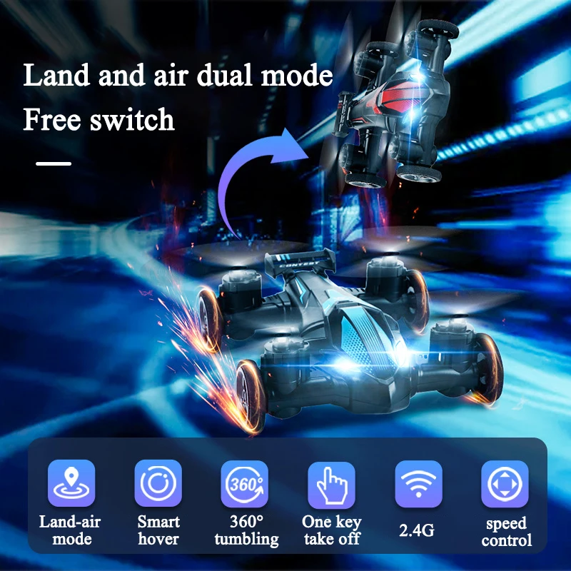 JJRC 2 In 1 Mode Boys Toy Rc Car Remote Control Drone with Light Remote Control Aerial Vehicle Electric Toys Children's Day Gift 2