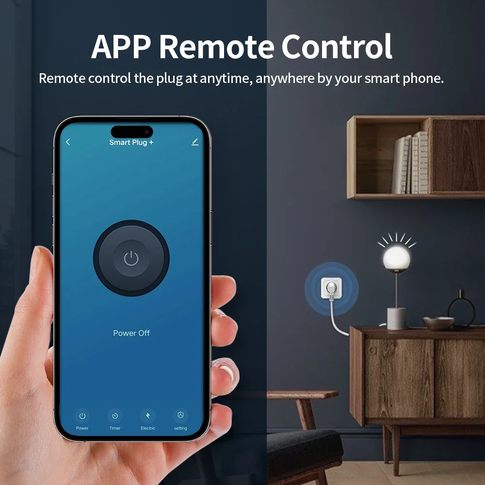 Smart WiFi/Zigbee Plug with Power Monitoring and Voice Control, EU Socket 16A/20A