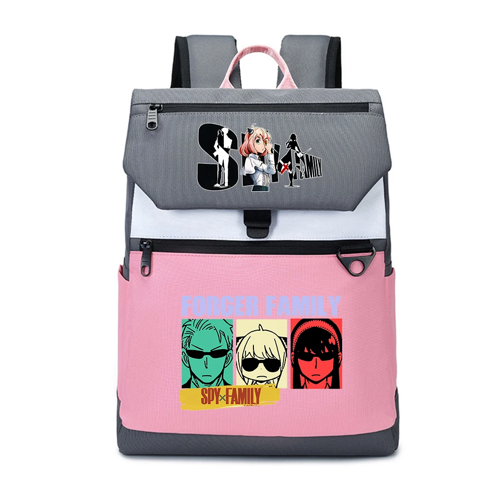 

SPY×FAMILY Kawaii Pink School Bags Women Travel Backpack Cartoon Laptop Bagpack Anime Bookbag Girls Cute Shoulder Rucksack