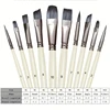 10 Pack Paint Brushes Set for Art Acrylic Gouache Oil Watercolor Artist Canvas Synthetic Nylon Tips 2