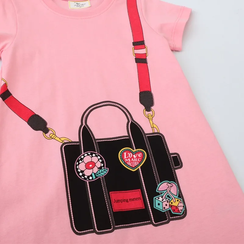 Girls Princess Dresses Cotton Summer Short Sleeve Children's T-shirt Dress Bright Baby Clothes Birthday Kids Toddler Costume