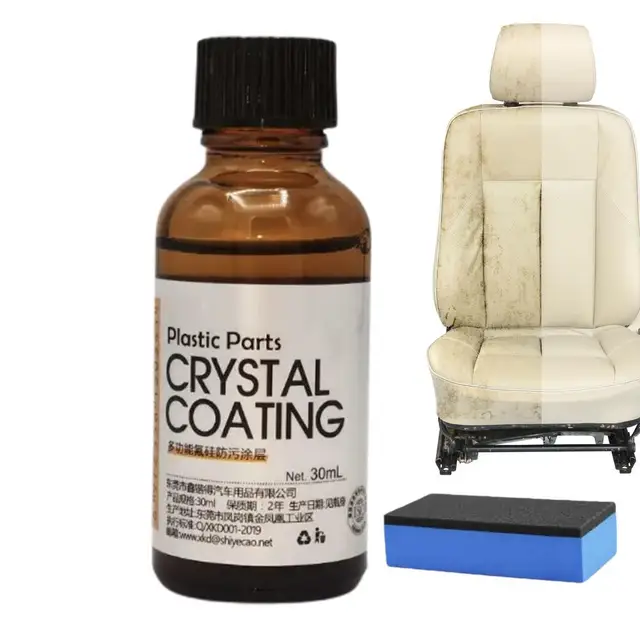 Pomurom Restauratore Plastica Auto - 30ml, Rivestimento Protettivo, Rimuove Macchie, Con Spugna