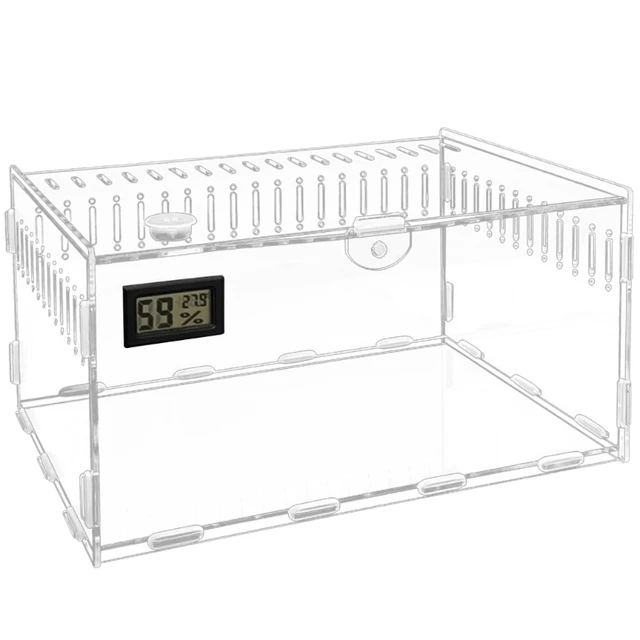 Insect Feeding Box Acrylic Clear Breeding Case for Spiders Reptiles Lizards Centipedes Small Snake 2 Size 5