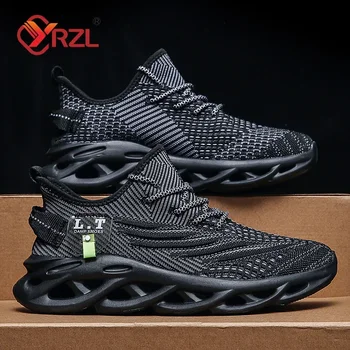 YRZL Mens Sport Shoes Breathable Lightweight Sneakers Outdoor Mesh Black Running Shoes Athletic Jogging Tenis Walking Shoes Man 1