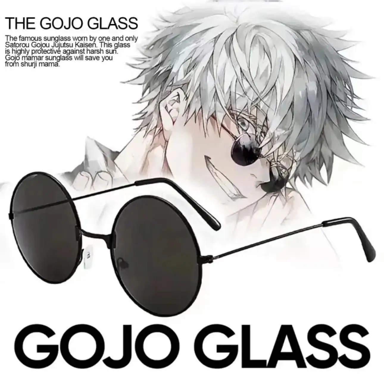 Gojo-Satoru-Glasses-Anime-Jujutsu-Kaisen-Gojo-Satoru-Cosplay-Black ...