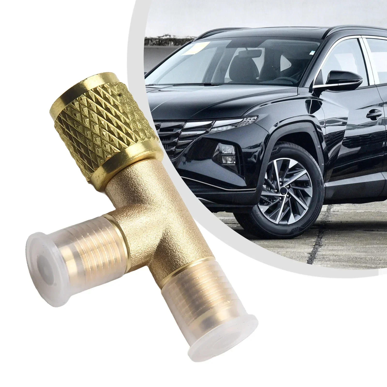 Yellow Quick Coupler Tee Adapter Valve Core Tee Adapter Brass 1/4in SAE Air Conditioning Interface 1x Fits For R22 R12 R134