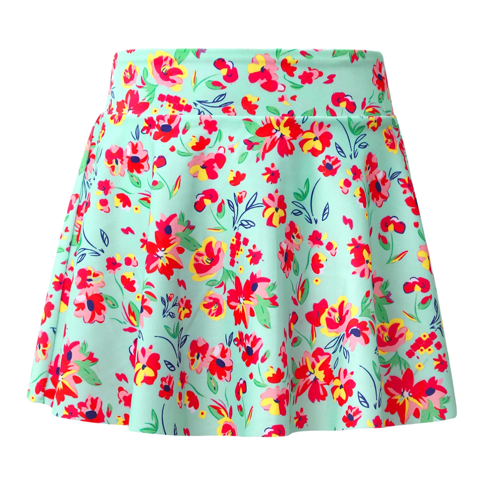 Kids Girls Swim Skirt 2024 Summer Floral Print Elastic Swim Mini Skirts for Bathing Pool Beach Swimming Surfing Children Clothes зонт пляжный ods mega beach parasol 250 8 10