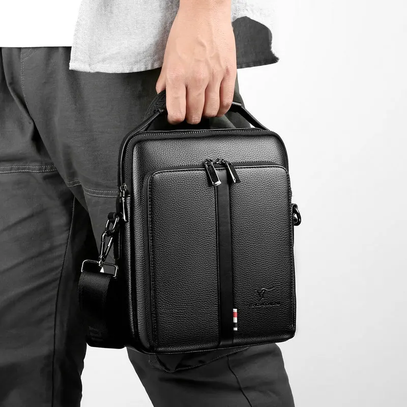 2022 Man Shoulder Bag Fashion Shoulder Messenger Men Bags Leather Office Work Business For Handbag Men Crossbody Bags Portafolio