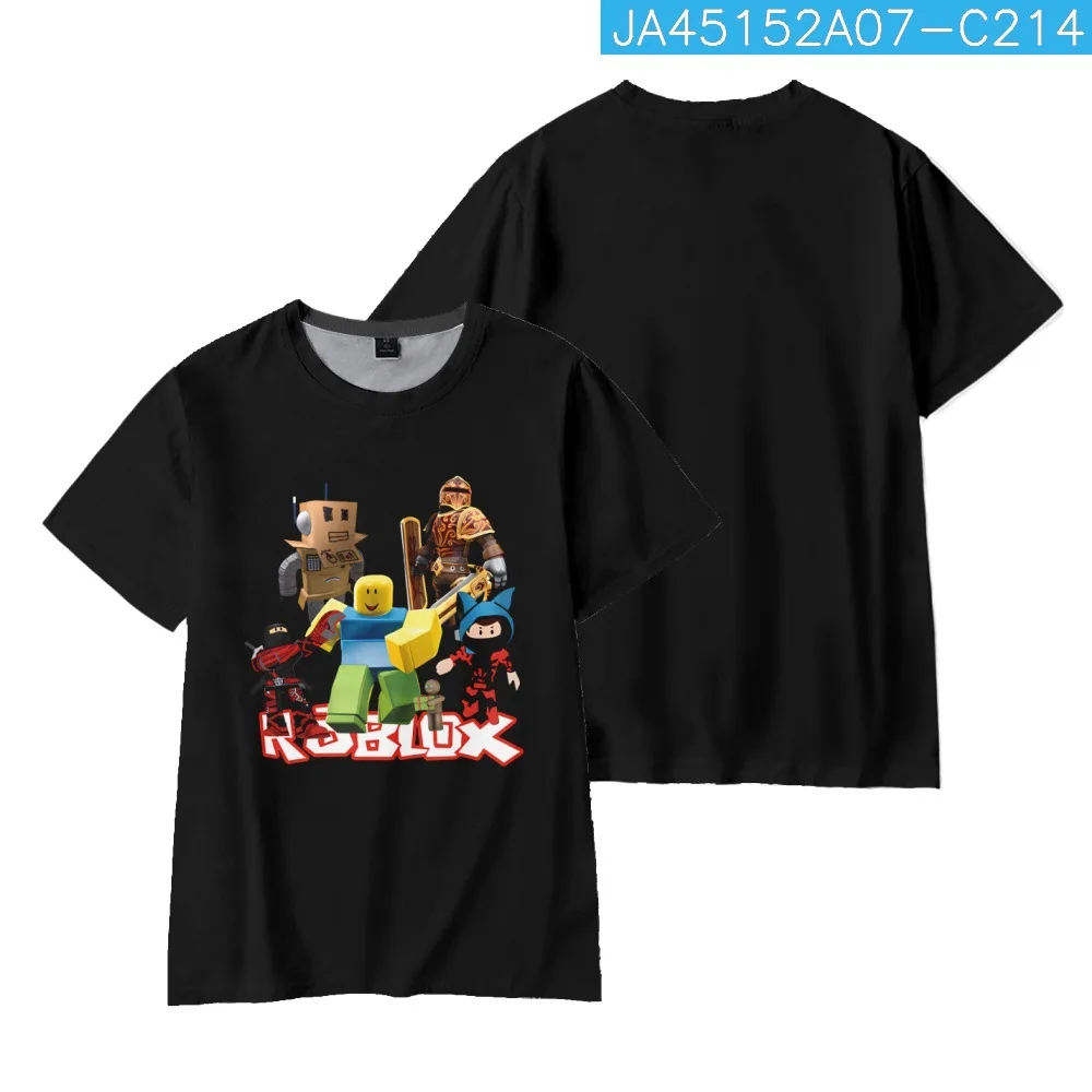 Camiseta bidimensional do jogo ROBLOX 3D, impressão digital, respirável,  gola redonda, manga curta, blusa esportiva, verão
