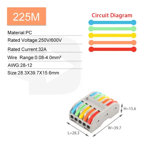 5PCS Fast Wire Connector Push-in Electrical Terminal Block Universal Splicing Wiring Cable Connectors For Cable Connection SPL ﻿ - Image 9
