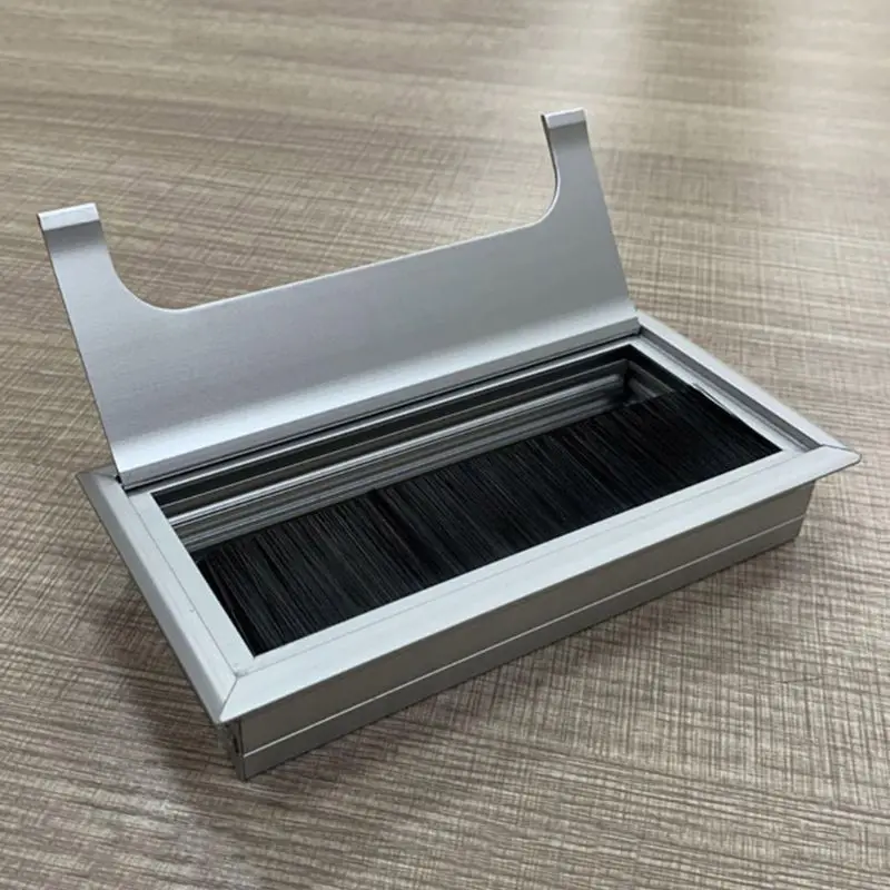 Aluminium Square Rectangle Desk Computer Wire Cable Outlet Insert Hole Cover Table Grommet Hardware