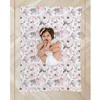 Ylsteed 3 Piece Set Floral Newborn Wrap for Photo Shooting Swaddle Wrap with Hat And Bow Headband Infant Photography Props 2