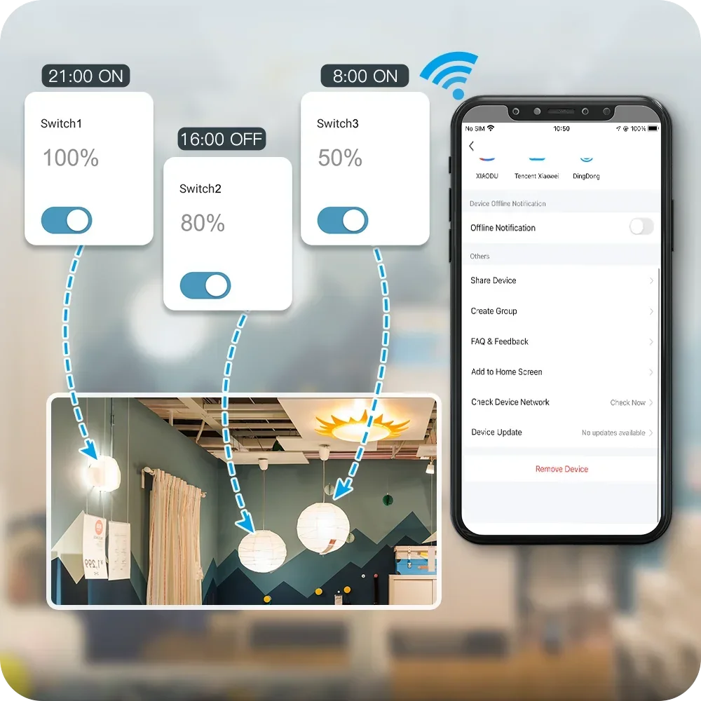 MOES ZigBee/WIFI Light Dimmer Switch Smart Multi-gang Brightness adjustment Controller Tuya APP Alexa Google Home Voice Control