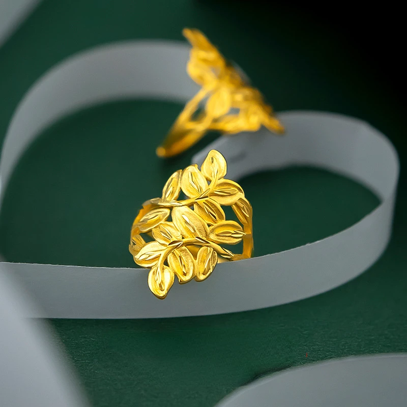 Anello Genuino Color Oro Puro Al 999 Per Le Donne Anelli Regolabili Per La Festa Nuziale Della Sposa Gioielli Accessori Per Regali Anello Oro Puro De 