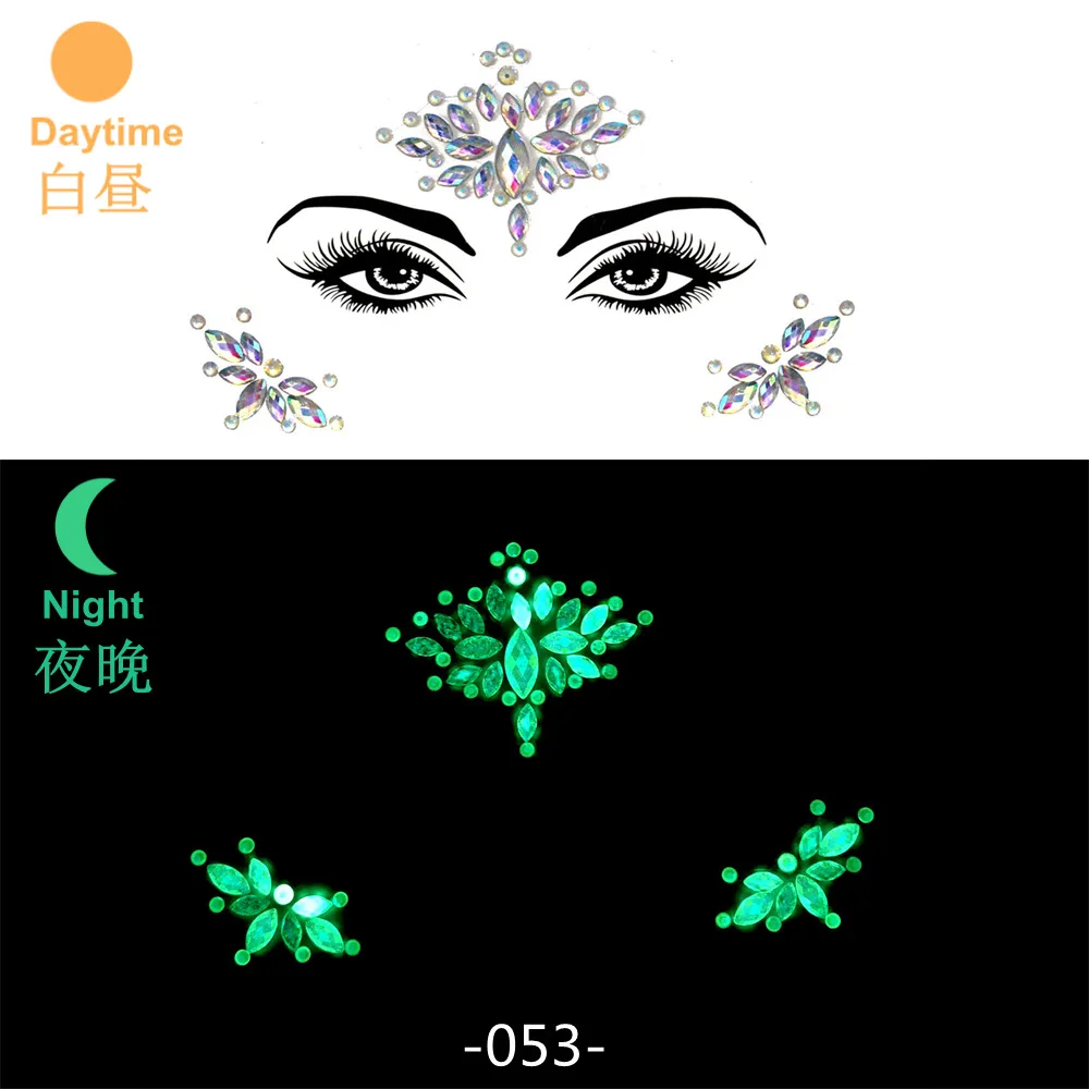 Rhinestone Face Jewels: Festival Glitter Crystal Stickers
