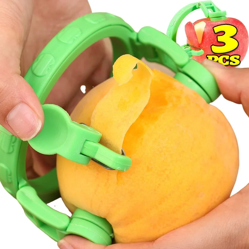 Fruit Spiralizer Peeler Vegetable Handheld Rotating Peeler Stainless Steel Sharp Peeling Tool for Apple Pear Skin Removal Gadget