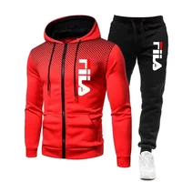 Ensemble de survêtement 2 pièces pour homme avec sweat à capuche zippé à imprimé dégradé à pois et pantalon de jogging à cordon de serrage avec lettres, tenue de sport décontractée et tendance 5