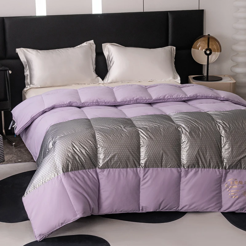 European Winter Goose Down Comforter Self Heating Graphene Duvet Patchwork  Edredon Home Linen Black Technology Warm Grey Thicken - AliExpress