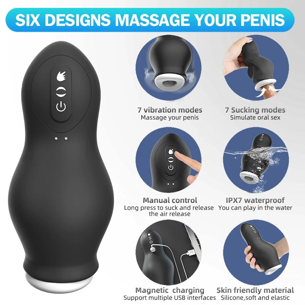 Men Masturbation Cup Masturbator Male Automatic Sucking Machine Oral Vaginal Penis Vibrator Sex Toy 18