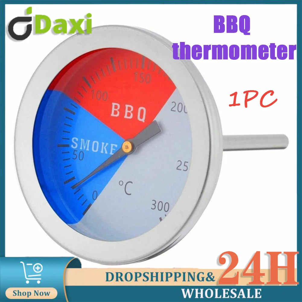 

Steel Barbecue Thermometer BBQ Instant Read Smoker Grill Oven Thermometer for Kitchen Home Baking Household Cooking Temp Gauge