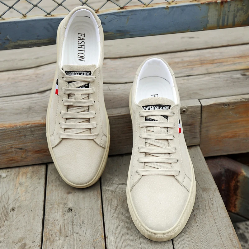 New Fashion Man Sneakers Genuine Leather Men Casual Shoes Lace Up Male Leisure Walk Shoes High Quality Outdoor Flats Skate Shoes 5