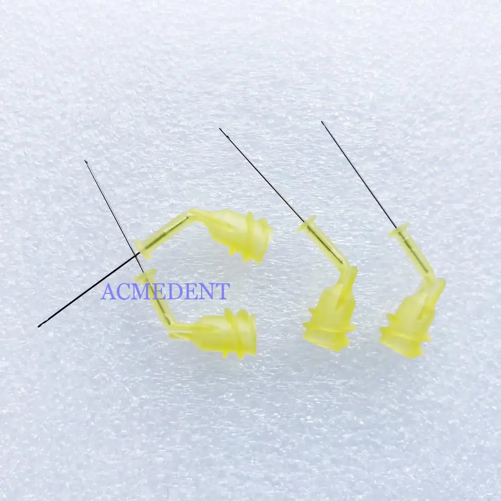 

20pieces Dental EDTA Irrigation Needle Ultradent Tip Disposable Syringe Tips 30G Autoclavable 2-Side Hole Yellow-21mm