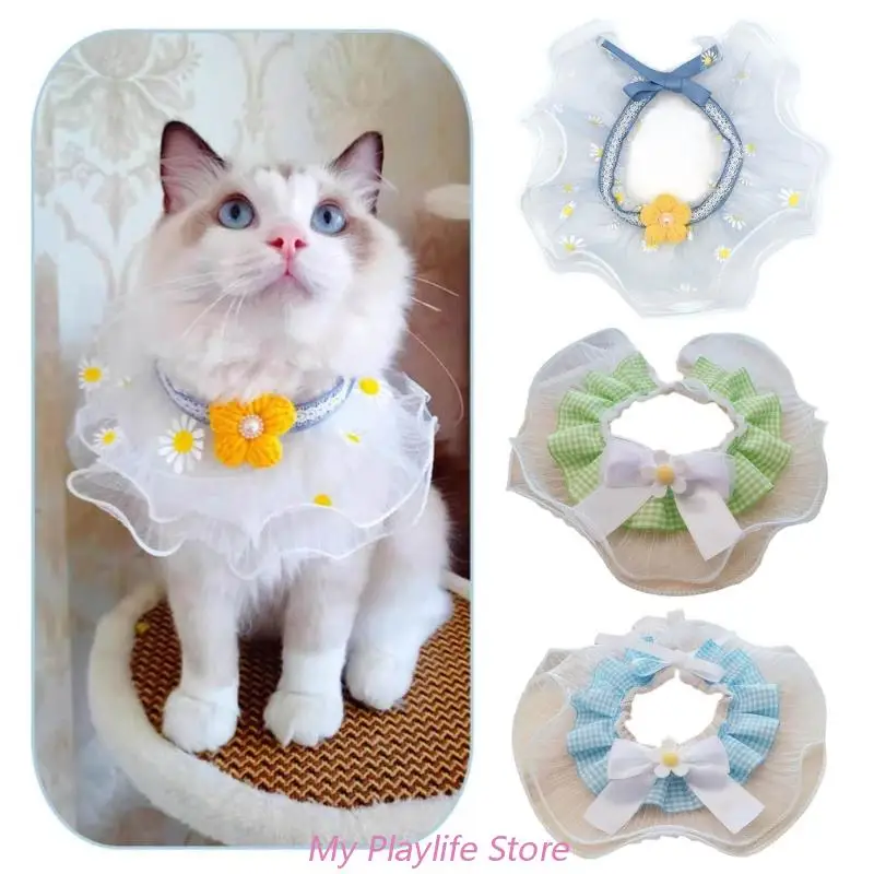 Cute Lace Princess Cats Collar Rabbit Necklace Pet Accessories Puppy