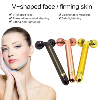 Rullo Elettrico per Bellezza, Massaggiatore Facciale Vibrante, Rullo Anti-Rughe per Lifting del Viso, Strumento per Snellire il Viso