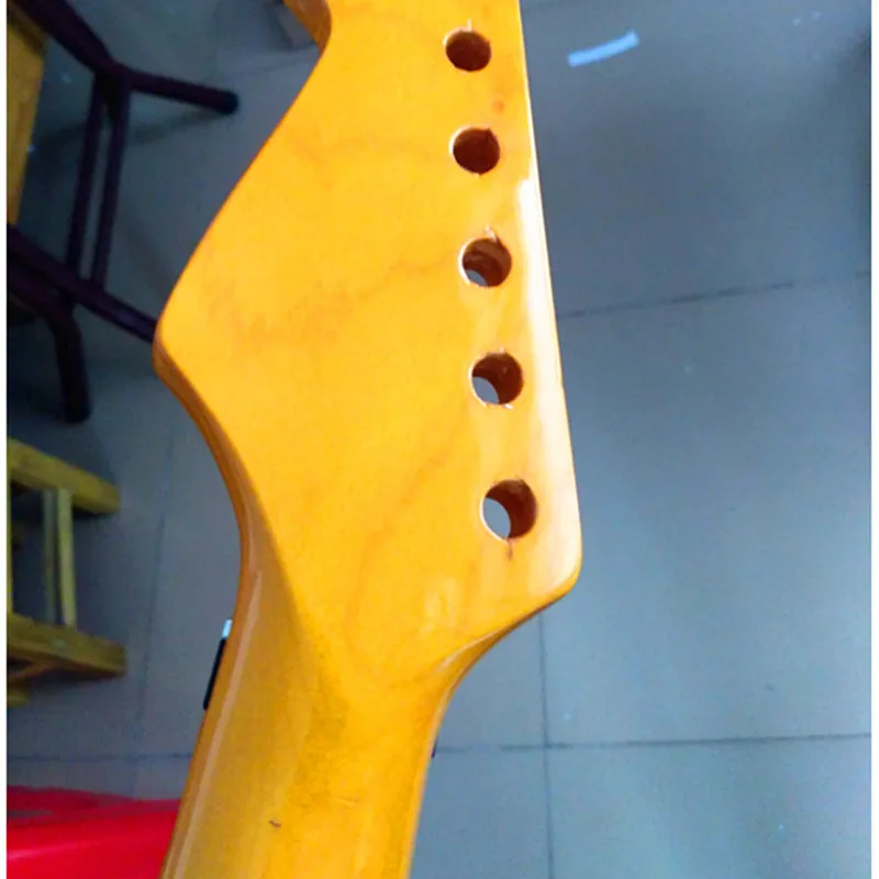 22 24 Bünde Ahorn E-Gitarren hals Jakobs muschel Griffbrett Inlay Punkte Hochglanz farbe Musik instrumente Teile Zubehör – Detail 4