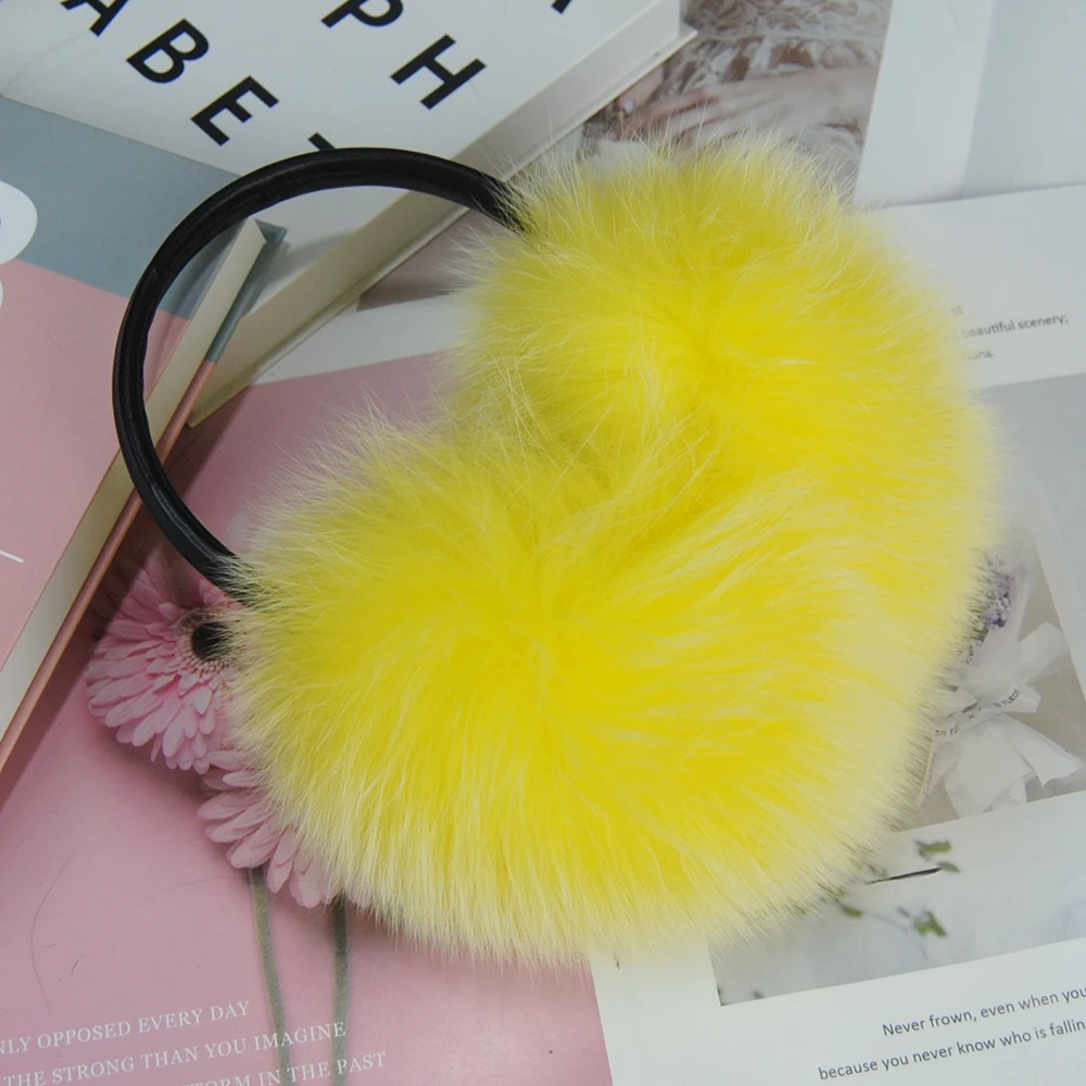 Fur Earmuffs Winter Real Fox Fur Earmuffs for Women Natural Fox Fur Scarves Dual use Genuine Warmer Plush EarMuff Outdoor Solid Scarf