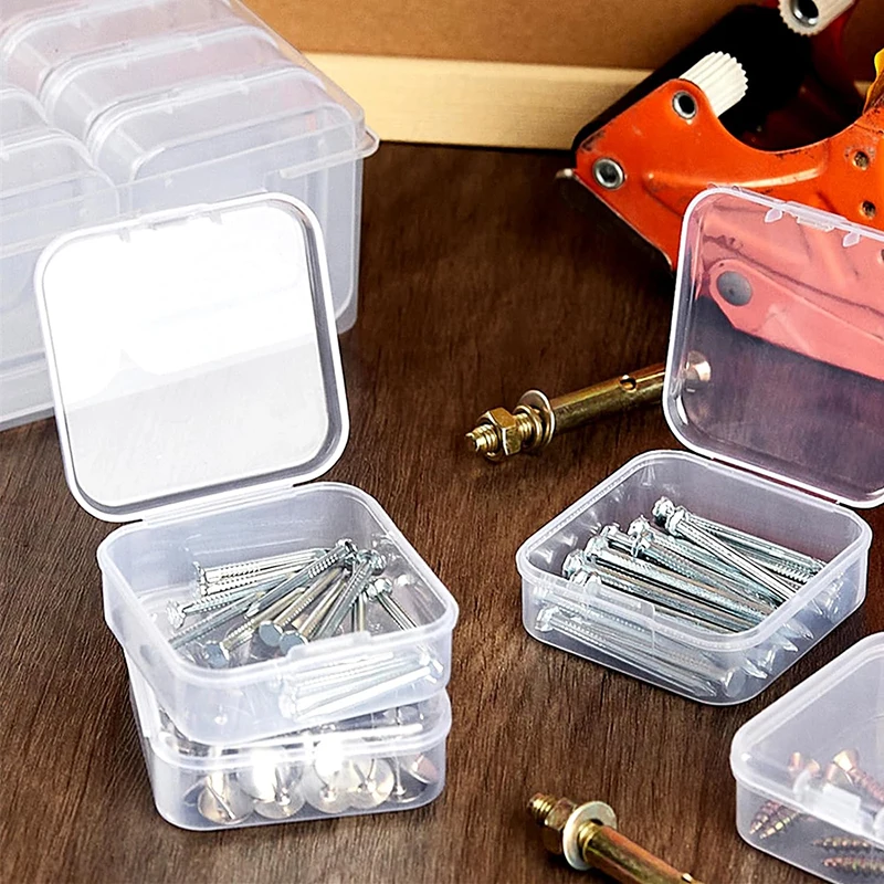 Transparent Plastic Box, Paper Clip Packaging Box, Girls' Accessories, Portable Handheld, Handmade Materials Desktop Storage Box