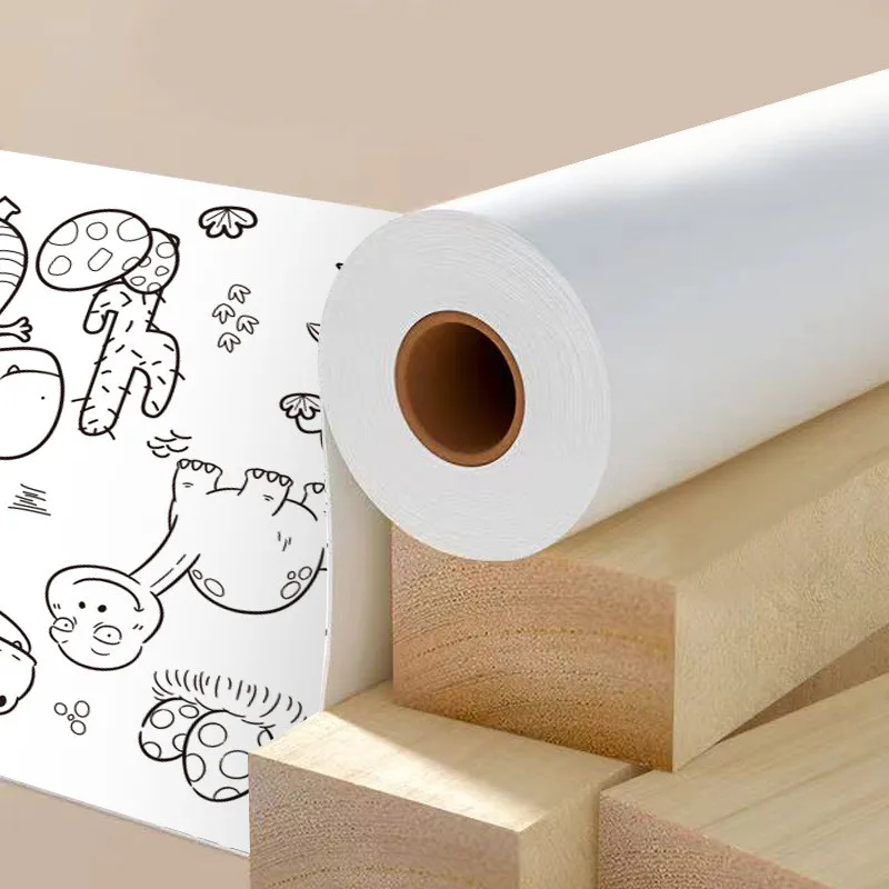 90cm 동물 캔버스 어린이 드로잉 롤 DIY 색칠 종이 롤 색상 작성 낙서 종이 컷 그림 교육 학교