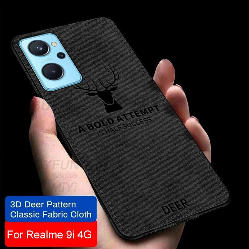 Чехол для OPPO Realme 9i тканевый чехол с рисунком оленя мягкий силиконовый бампер Realmi