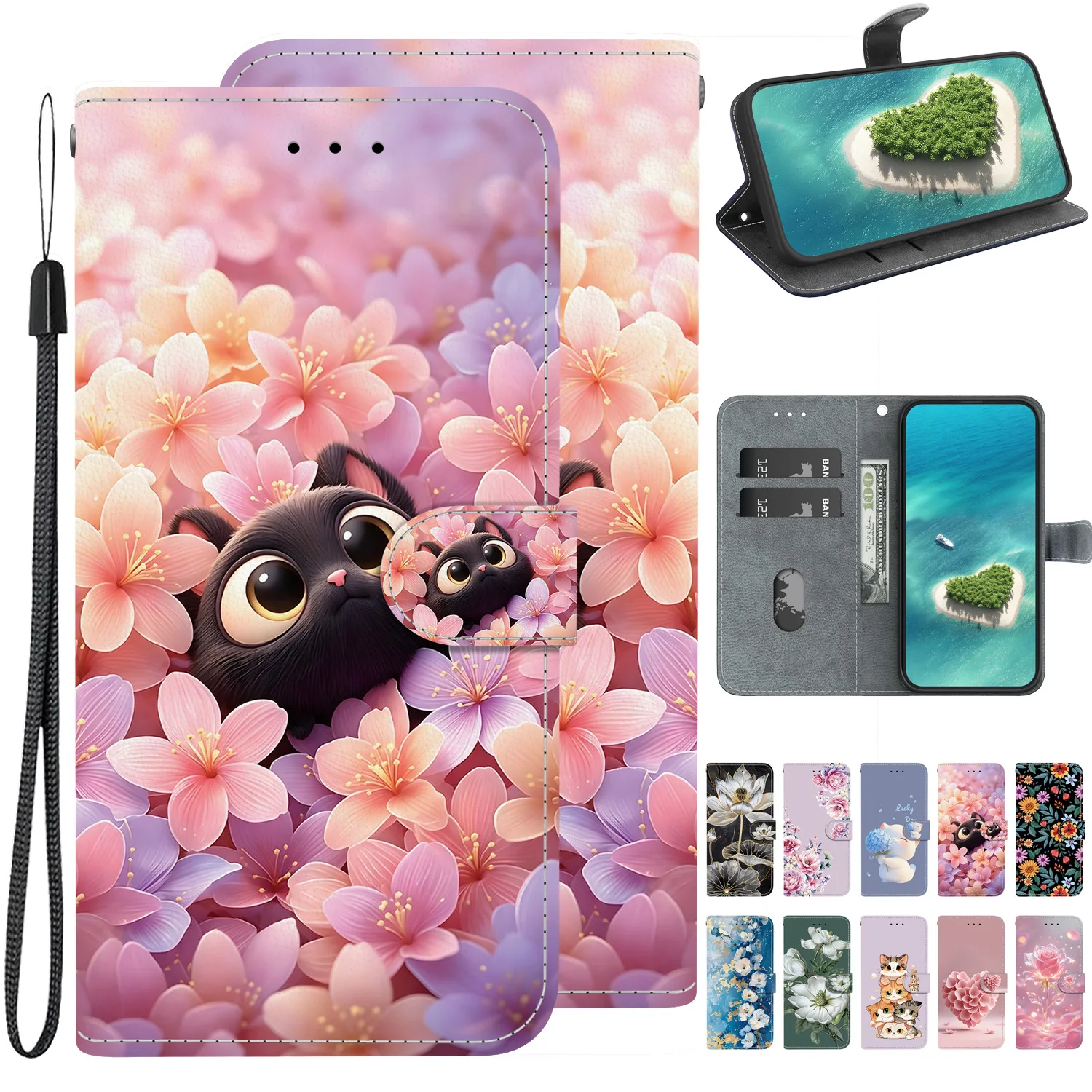 Leather Phone Case with Card Slot Wallet Cover