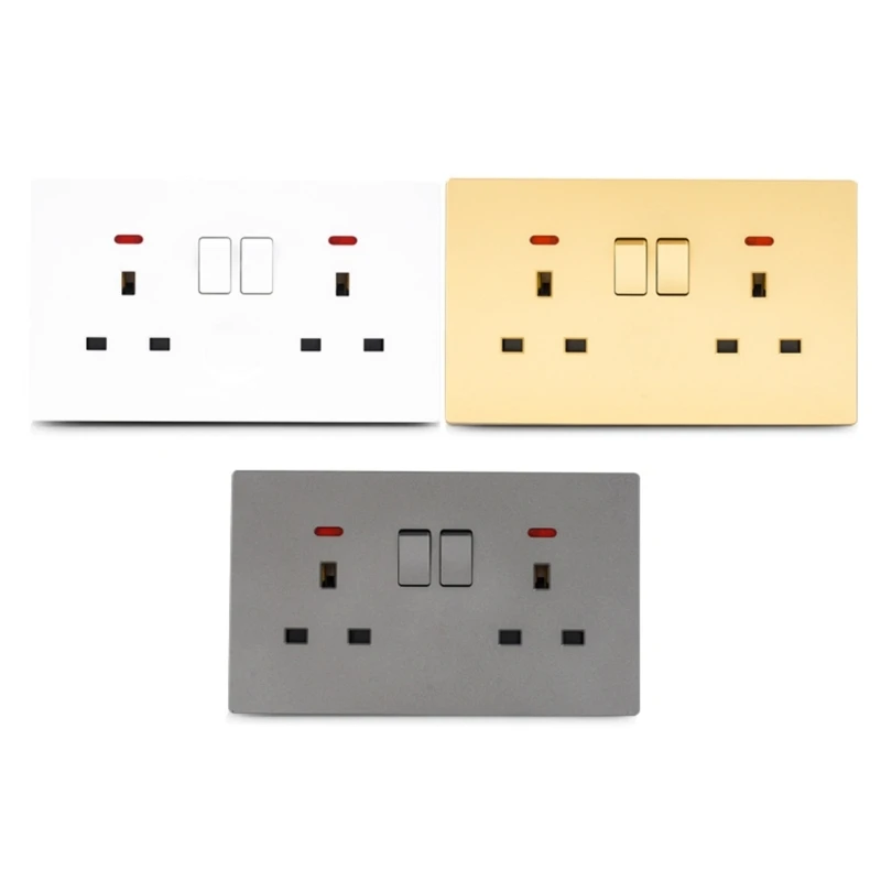 

Triple Switched Sockets with Back Box Electrical Outlets Flame Retardant Panel