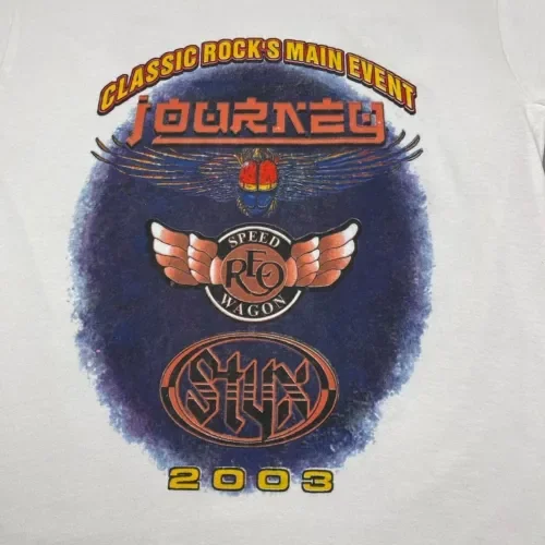 Vintage 2003 Classic Rocks Tour Journey Styx Reo Speedwagon T Shirt Fans Mu Maniche Lunghe O Corte