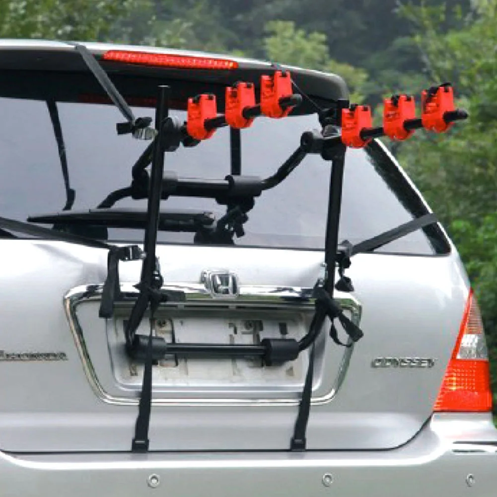 3-Bicycle Sturdy Arm Trunk Mount Bike Carrier Rack Hatchback Rear Holder for AUTO SUV & Car /Roof rack