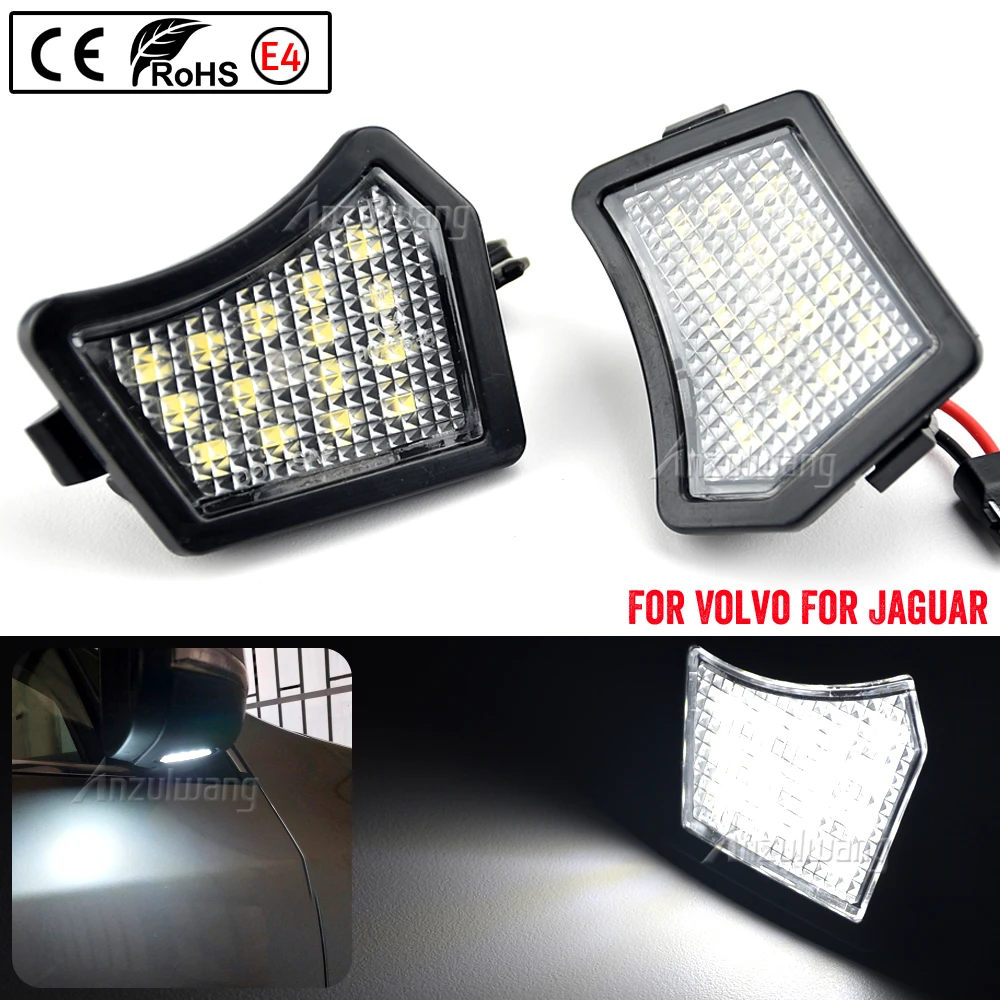 2PCS LED License Number Plate Lamp For Volvo S60 S80 XC70 XC90 V50 V70 Jaguar XJ X350 X358 XF