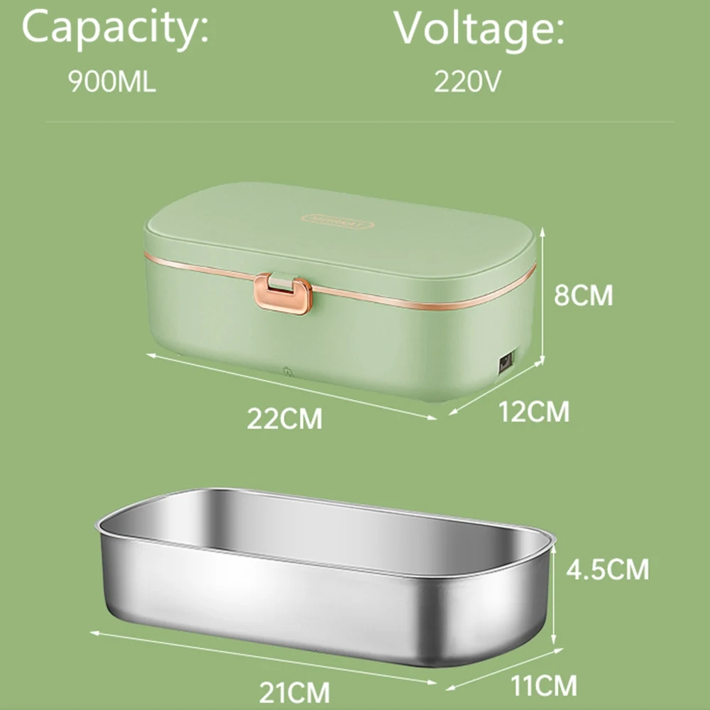 Office Thermal Lunch Boxes Portable Electric Lunch Boxes Water Free Heating Bento Box Stainless Steel Food Warmer