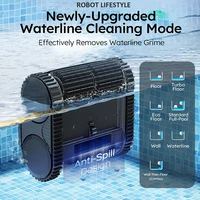 Robotic Swimming Pool Cleaner WYBOT C2 With App Control Wall Floor Waterline Max150㎡ Dual-layer Filtratie 180mins Running Time 6